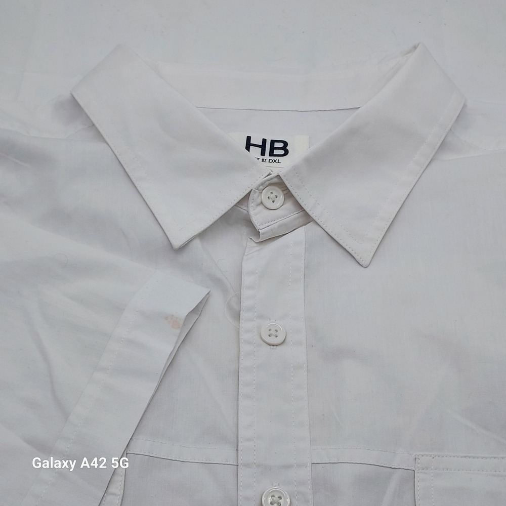 DXL Big and Tall HB Fit by DXL Mens White Short Sleeve Button Down Shirt 2XL NWT